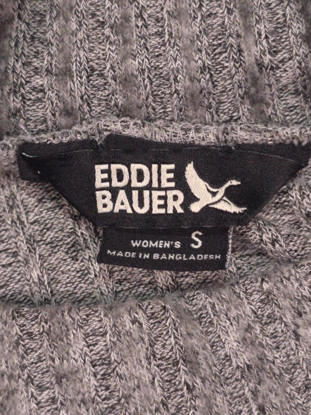 Eddie Bauer Women's S Gray Brushed Mock Neck Ribbed Stretch Sweater - Picture 3 of 10